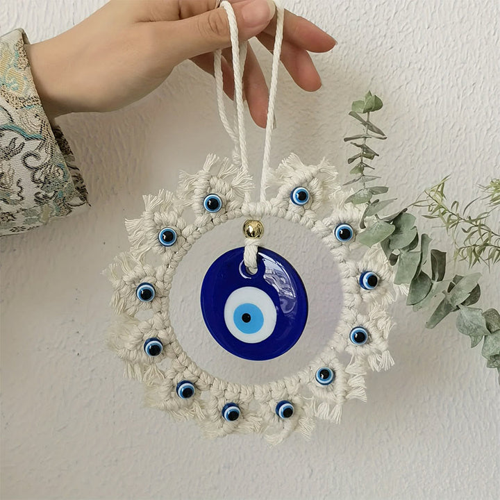 Olivenorma Handmade Macrame Evil Eye Wreath Wall Hanging Ornament - image 2