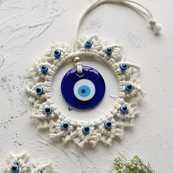 Olivenorma Handmade Macrame Evil Eye Wreath Wall Hanging Ornament - image 5