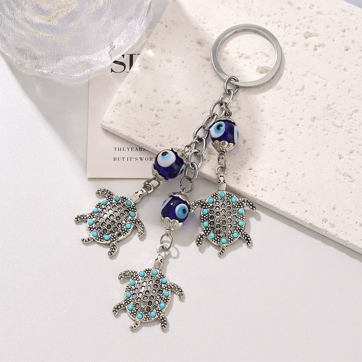 Olivenorma Classic Evil Eye Multi Charm Protective Keychain Ornament - Turtle Sky Blue - image 7