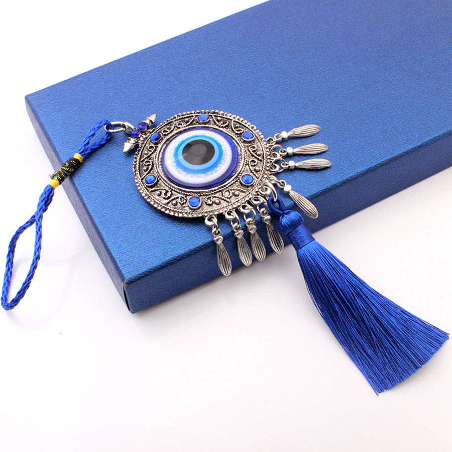 Olivenorma Traditional Protection Evil Eye Tassel Wall Hanging Ornament - Round Tassel Evil Eye - image 0