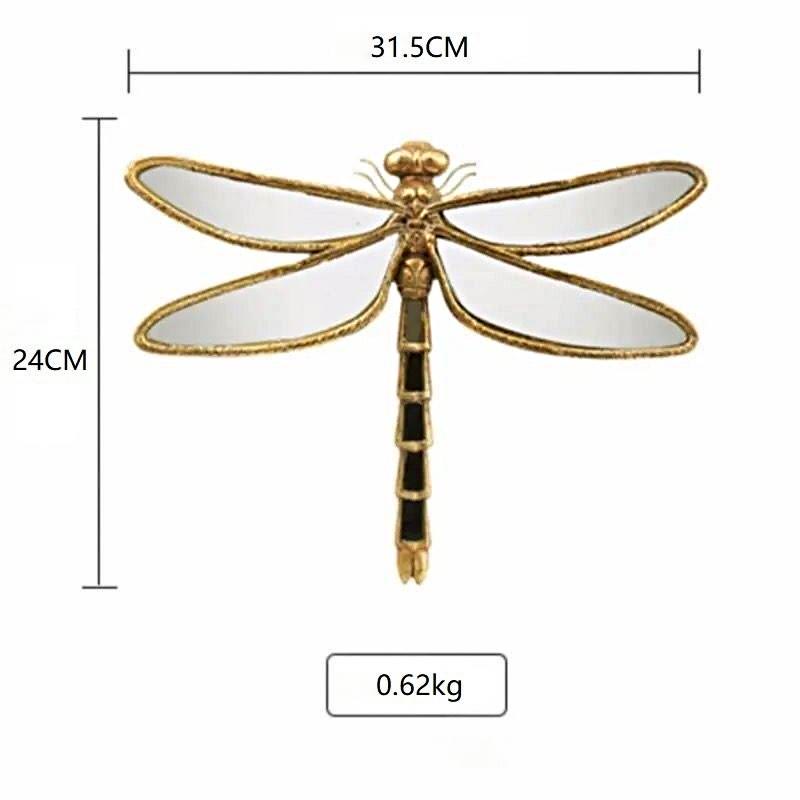 Olivenorma Stunning Dragonfly Wall Art For Home Retro Gold Resin Glasst Wall Hanging Decoration - image 1