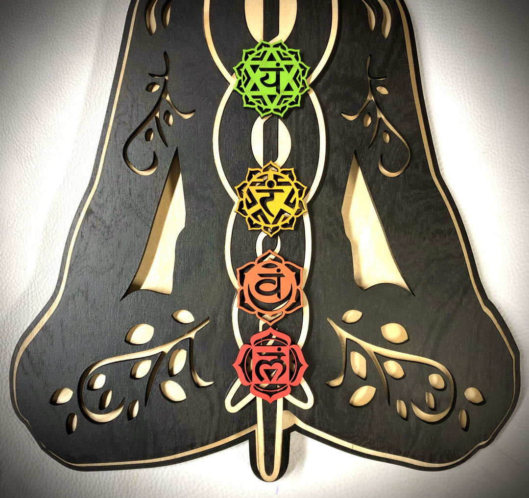 Olivenorma Kundalini Chakra Hand Painted Wood Stained Wall Decor - image 9