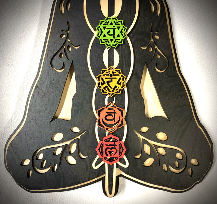 Olivenorma Kundalini Chakra Hand Painted Wood Stained Wall Decor - image 9
