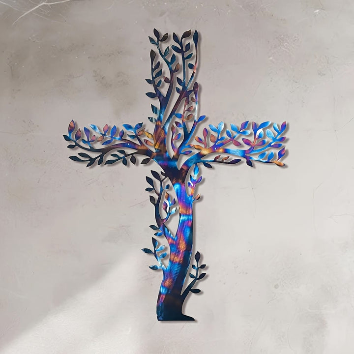 Olivenorma 1Pcs Metal Wall Art Featuring a Tree of Life Cross Home Wall Cross - image 8