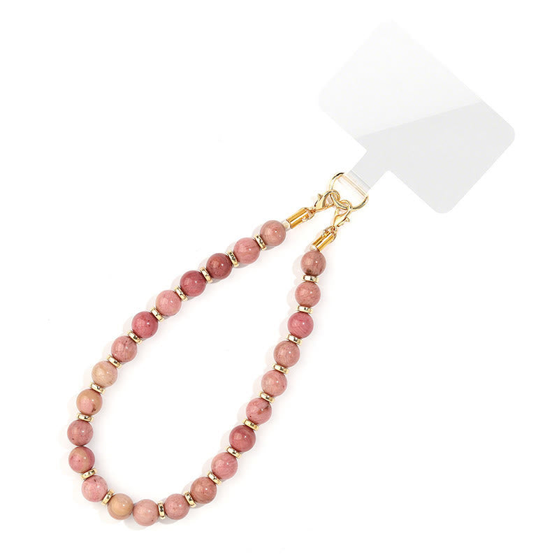 Olivenorma Chic Hand Assembled Beaded Protective Portable Phone Chain Strap - Rhodochrosite - image 9
