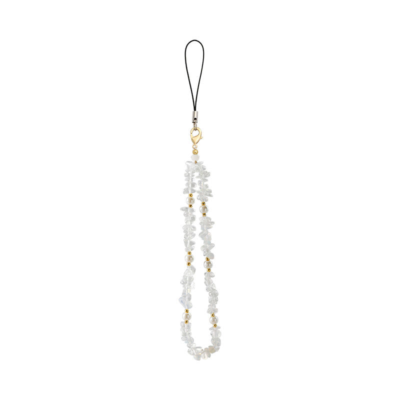 Olivenorma Handcrafted Natural Chip Stone Beaded Wrist Anti-Lost Phone Chain Strap - Opalite - image 1