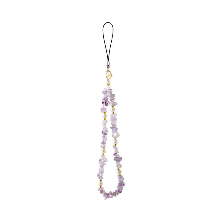 Olivenorma Handcrafted Natural Chip Stone Beaded Wrist Anti-Lost Phone Chain Strap - Amethyst - image 16