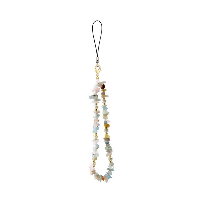 Olivenorma Handcrafted Natural Chip Stone Beaded Wrist Anti-Lost Phone Chain Strap - Natural Stone - image 13