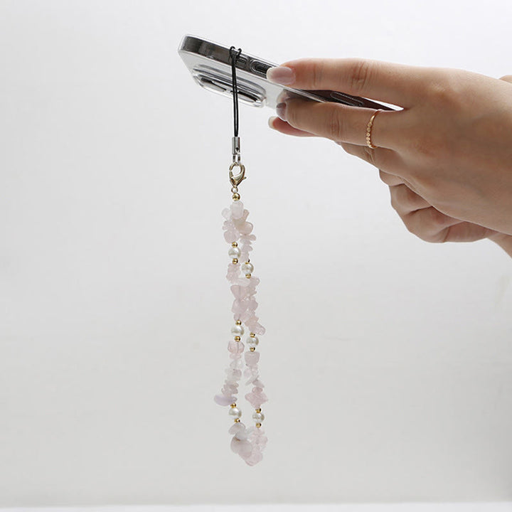 Olivenorma Handcrafted Natural Chip Stone Beaded Wrist Anti-Lost Phone Chain Strap - image 6