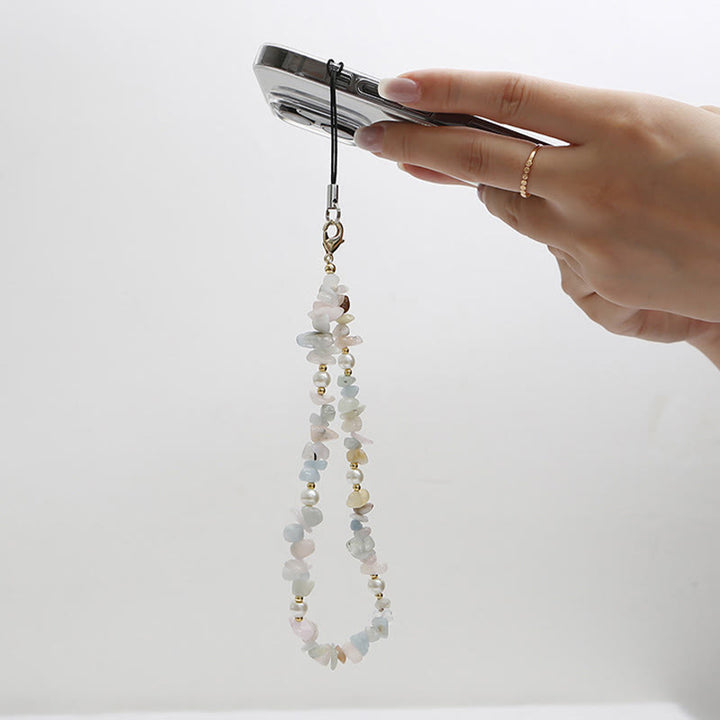 Olivenorma Handcrafted Natural Chip Stone Beaded Wrist Anti-Lost Phone Chain Strap - image 14