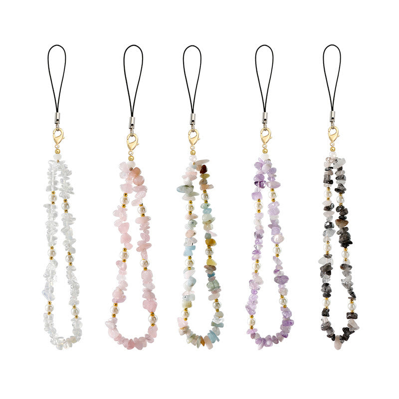 Olivenorma Handcrafted Natural Chip Stone Beaded Wrist Anti-Lost Phone Chain Strap - image 19