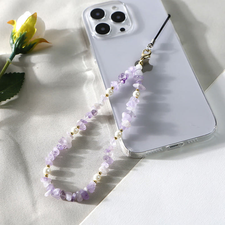 Olivenorma Handcrafted Natural Chip Stone Beaded Wrist Anti-Lost Phone Chain Strap - image 17