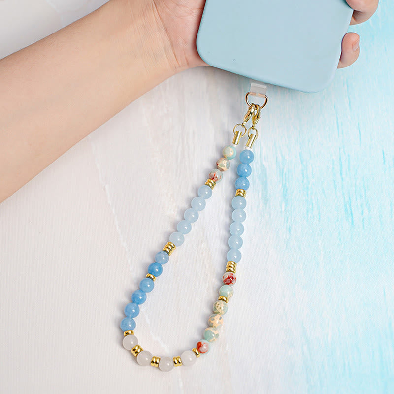 Olivenorma Delicate Polished Beaded Detachable Fashion Phone Chain Strap - image 2
