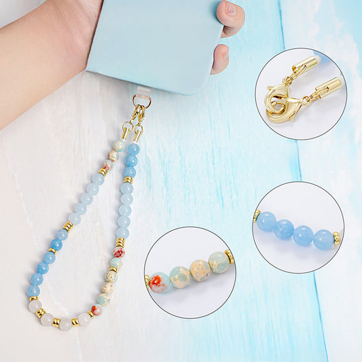 Olivenorma Delicate Polished Beaded Detachable Fashion Phone Chain Strap - image 6