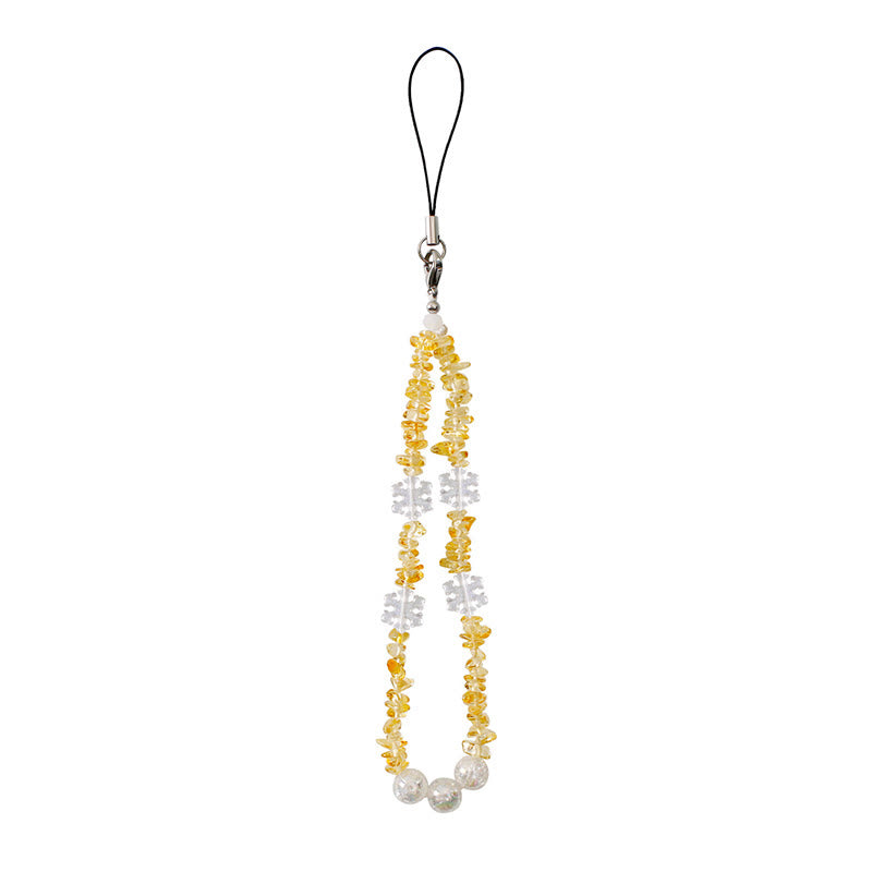 Olivenorma Delicate Snowflake Accent Beaded Detachable Phone Chain Strap - Citrine - image 9