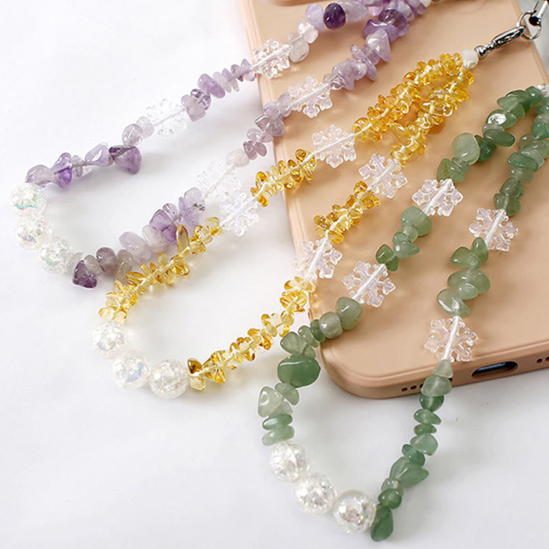 Olivenorma Delicate Snowflake Accent Beaded Detachable Phone Chain Strap - image 0
