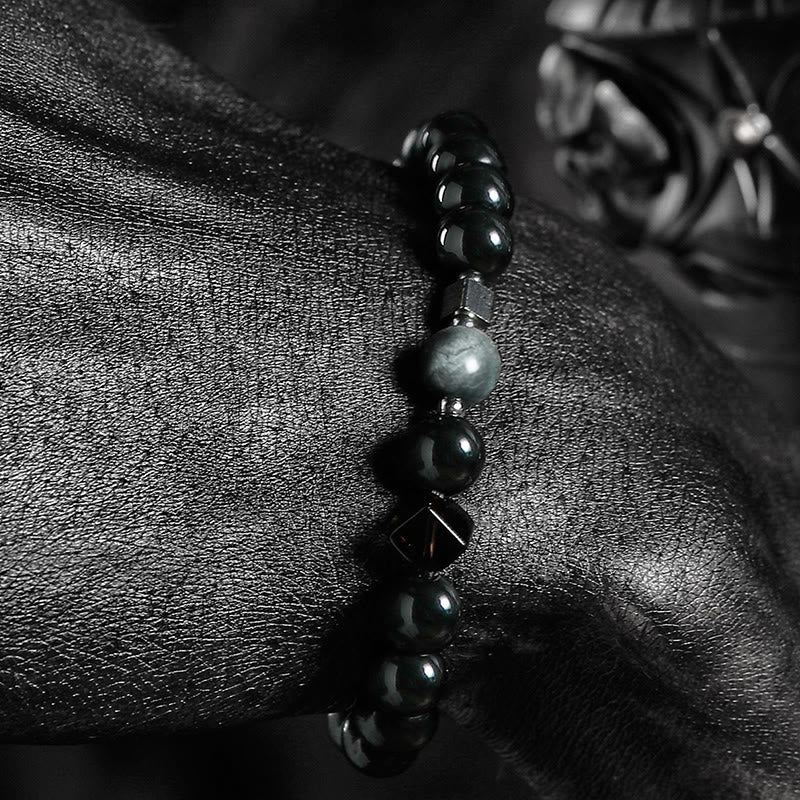 Olivenorma Gold Obsidian & Obsidian Grounding Protective Bracelet - image 5