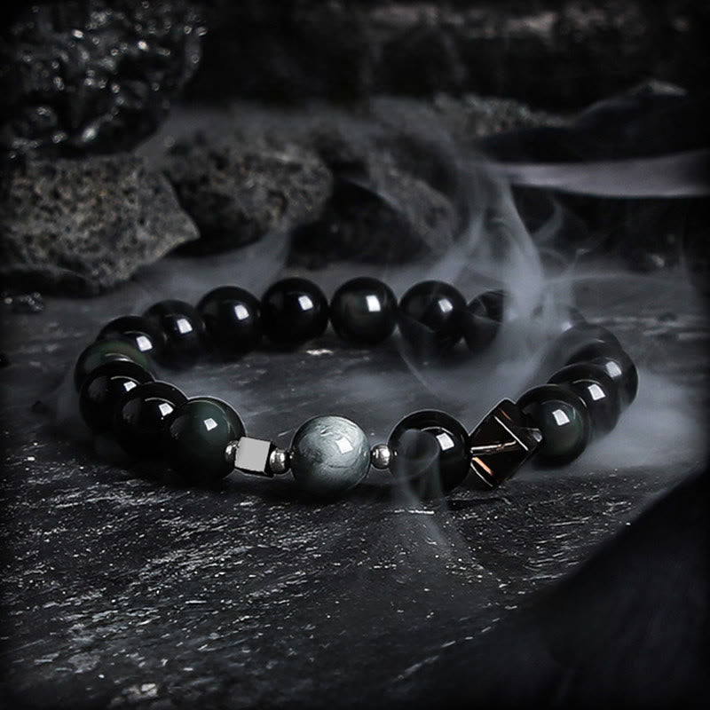 Olivenorma Gold Obsidian & Obsidian Grounding Protective Bracelet - image 4