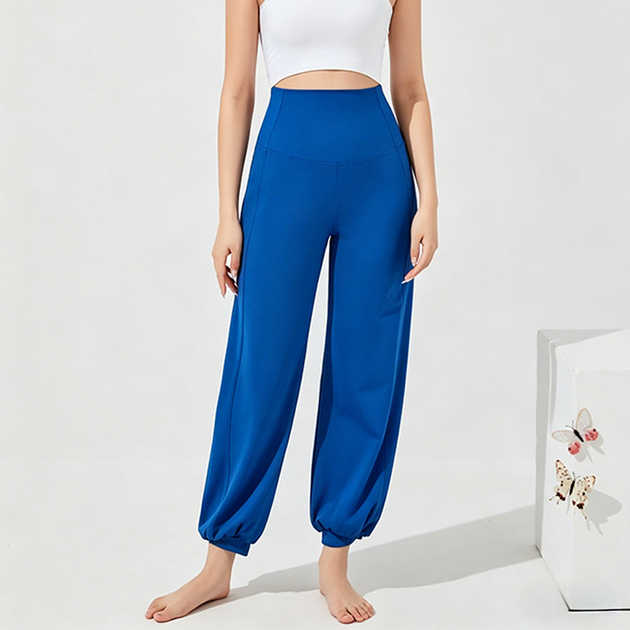 Olivenorma High Waist Ankle Length Harem Loose Yoga Women's Pants - Bright Blue - XXL - image 13
