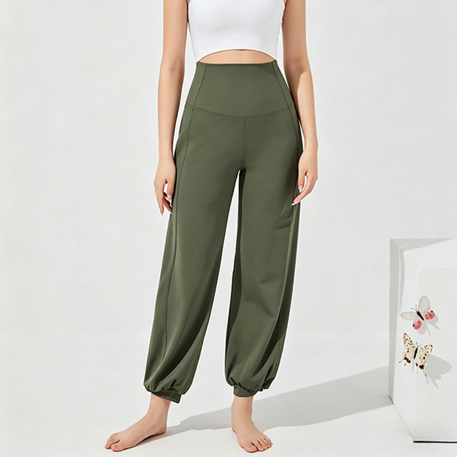 Olivenorma High Waist Ankle Length Harem Loose Yoga Women's Pants - Army Green - XXL - image 14