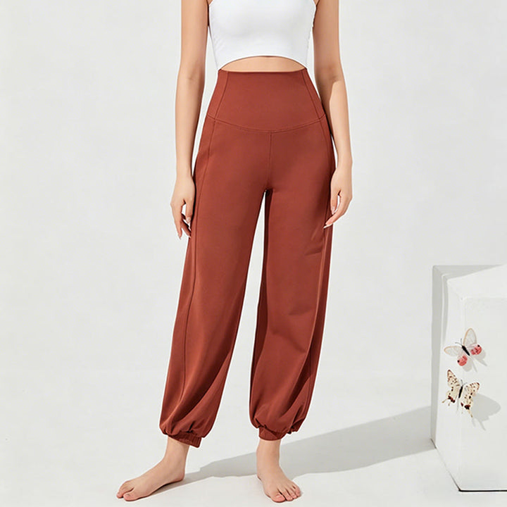 Olivenorma High Waist Ankle Length Harem Loose Yoga Women's Pants - Coral Red - XXL - image 12