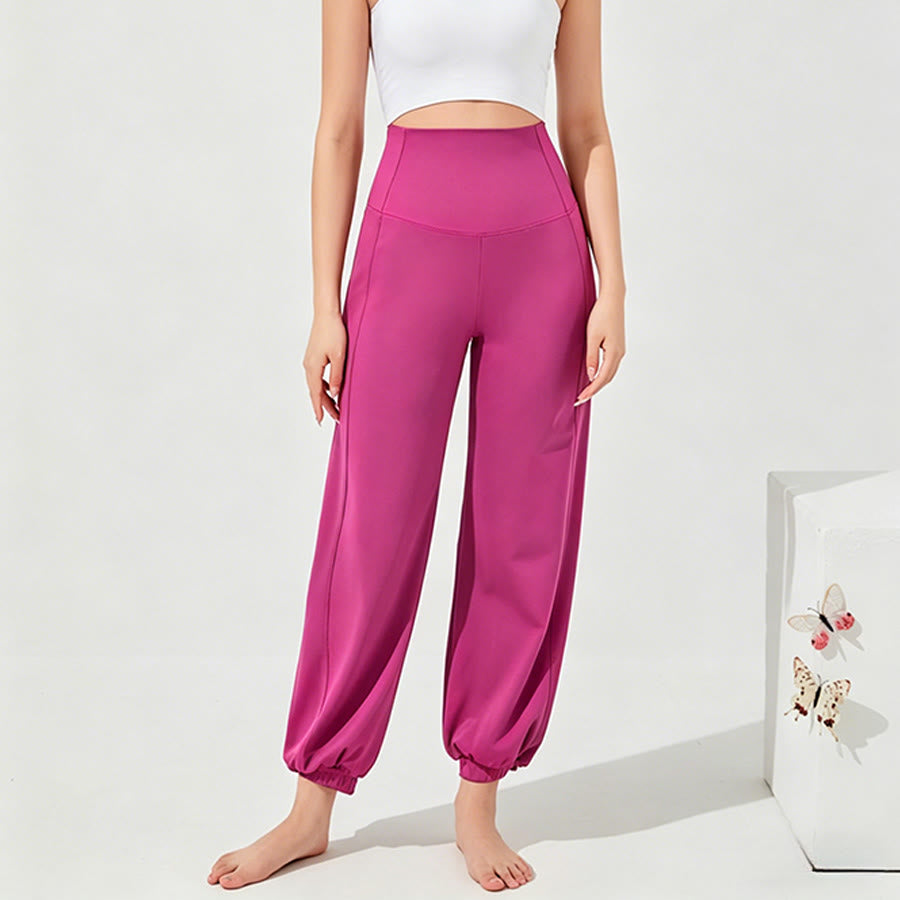 Olivenorma High Waist Ankle Length Harem Loose Yoga Women's Pants - Rose Pink - XXL - image 16