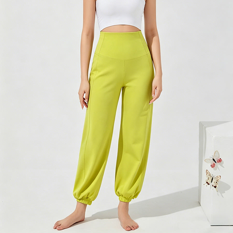 Olivenorma High Waist Ankle Length Harem Loose Yoga Women's Pants - Yellow - XXL - image 11