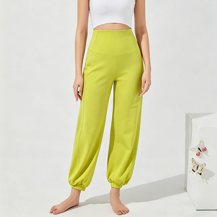 Olivenorma High Waist Ankle Length Harem Loose Yoga Women's Pants - Yellow - XXL - image 11