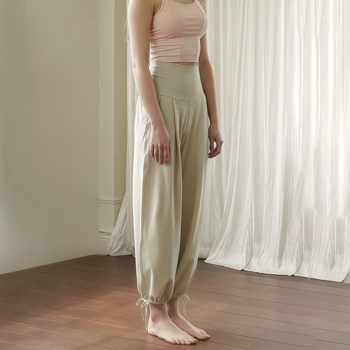 Olivenorma High Waist Pleated Drawstring Ankle Harem Yoga Women's Pants - image 6