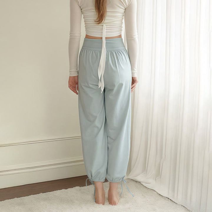 Olivenorma High Waist Pleated Drawstring Ankle Harem Yoga Women's Pants - image 2