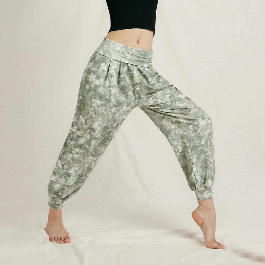 Olivenorma High Waist Pleated Cuffed Harem Casual Yoga Women's Pants - image 2