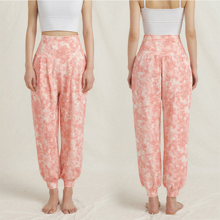 Olivenorma High Waist Pleated Cuffed Harem Casual Yoga Women's Pants - Vivid Red - L - image 5