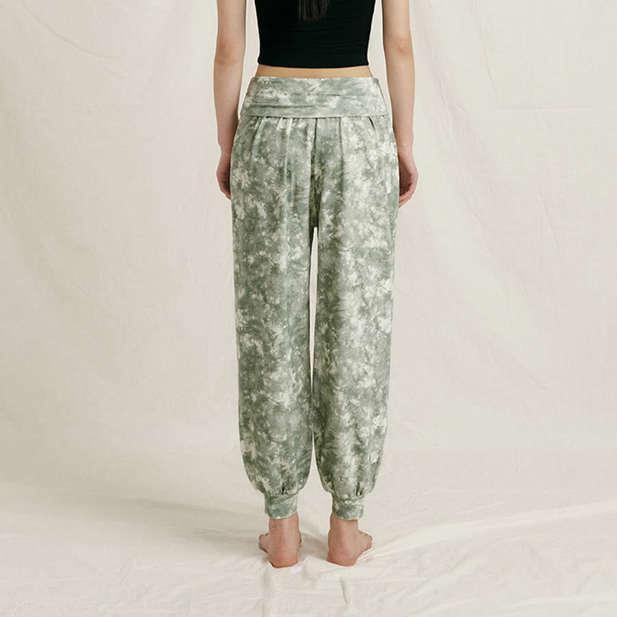 Olivenorma High Waist Pleated Cuffed Harem Casual Yoga Women's Pants - image 4
