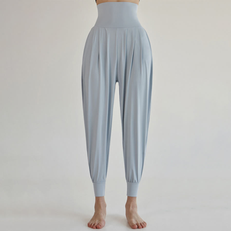 Olivenorma Ultra High Waist Pleated Loose Harem Jogger Yoga Women's Pants - Light Blue - L - image 11