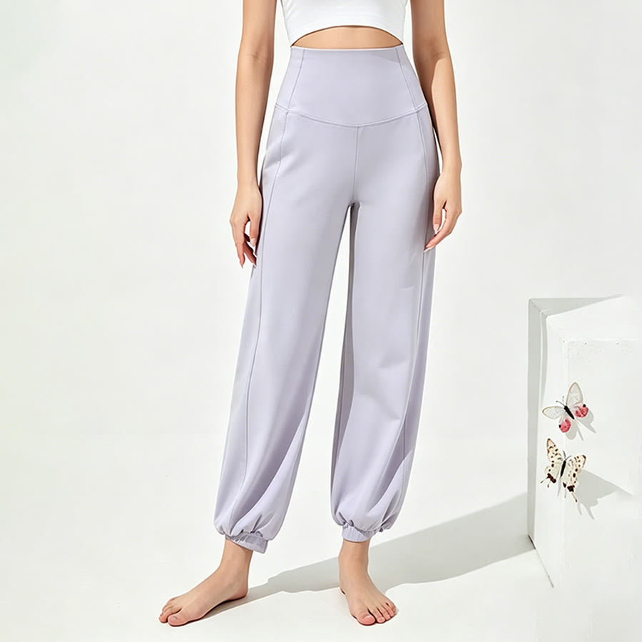 Olivenorma High Waist Ankle Length Harem Loose Yoga Women's Pants - Light Purple - XXL - image 9