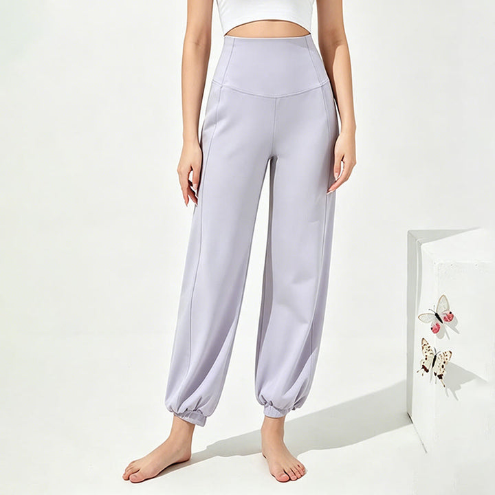 Olivenorma High Waist Ankle Length Harem Loose Yoga Women's Pants - Light Purple - XXL - image 9