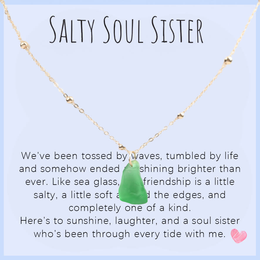 FREE Today: Handcrafted Sea Glass Teardrop Necklace with Card - Green Sea Glass - Salty Soul Sister - image 9