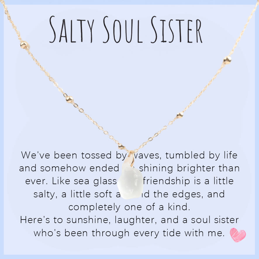 FREE Today: Handcrafted Sea Glass Teardrop Necklace with Card - White Sea Glass - Salty Soul Sister - image 5