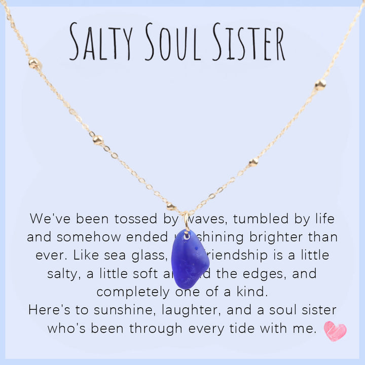 FREE Today: Handcrafted Sea Glass Teardrop Necklace with Card - Royal Blue Sea Glass - Salty Soul Sister - image 7