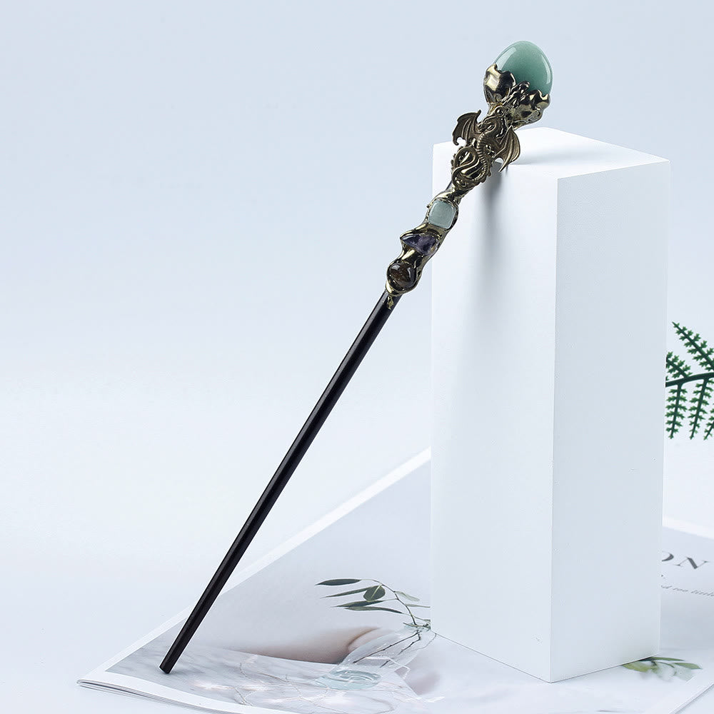 FREE Today: 1Pcs Crystal Witch Wand Handmade Wand Cosplay Halloween Scepter Witch Cane Halloween Gift - Green Aventurine - image 12