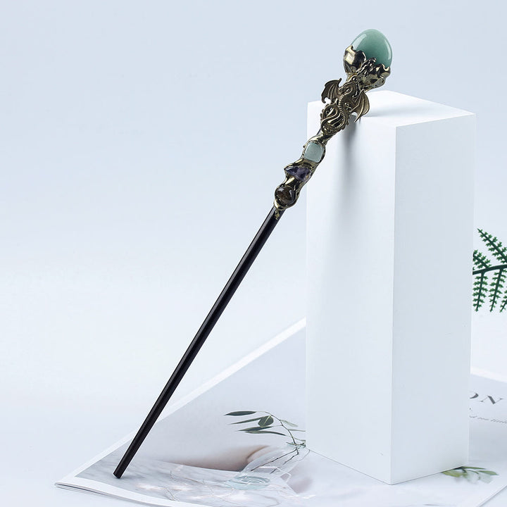 FREE Today: 1Pcs Crystal Witch Wand Handmade Wand Cosplay Halloween Scepter Witch Cane Halloween Gift - Green Aventurine - image 12