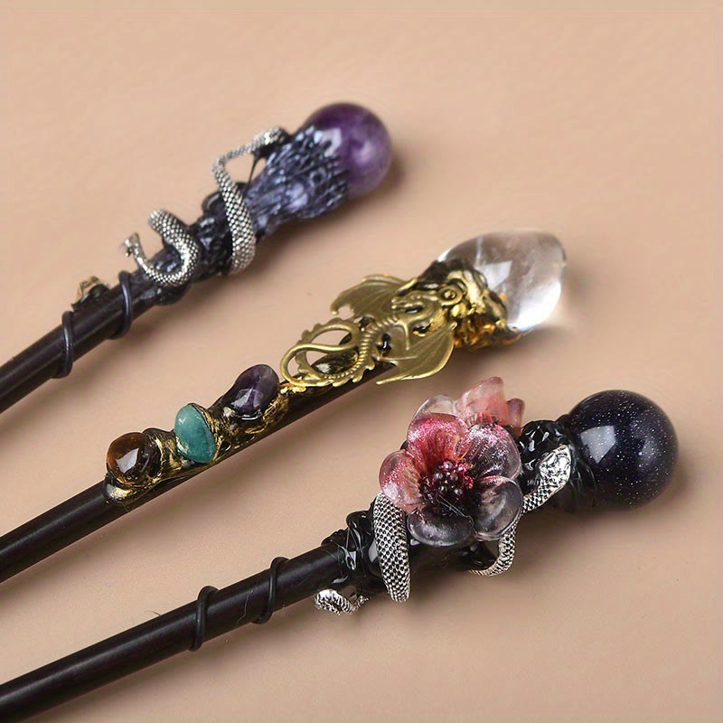 FREE Today: 1Pcs Crystal Witch Wand Handmade Wand Cosplay Halloween Scepter Witch Cane Halloween Gift - image 0