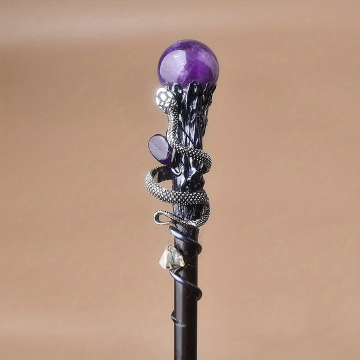 FREE Today: 1Pcs Crystal Witch Wand Handmade Wand Cosplay Halloween Scepter Witch Cane Halloween Gift - Amethyst - image 9