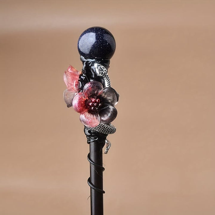FREE Today: 1Pcs Crystal Witch Wand Handmade Wand Cosplay Halloween Scepter Witch Cane Halloween Gift - Blue Sandstone - image 1