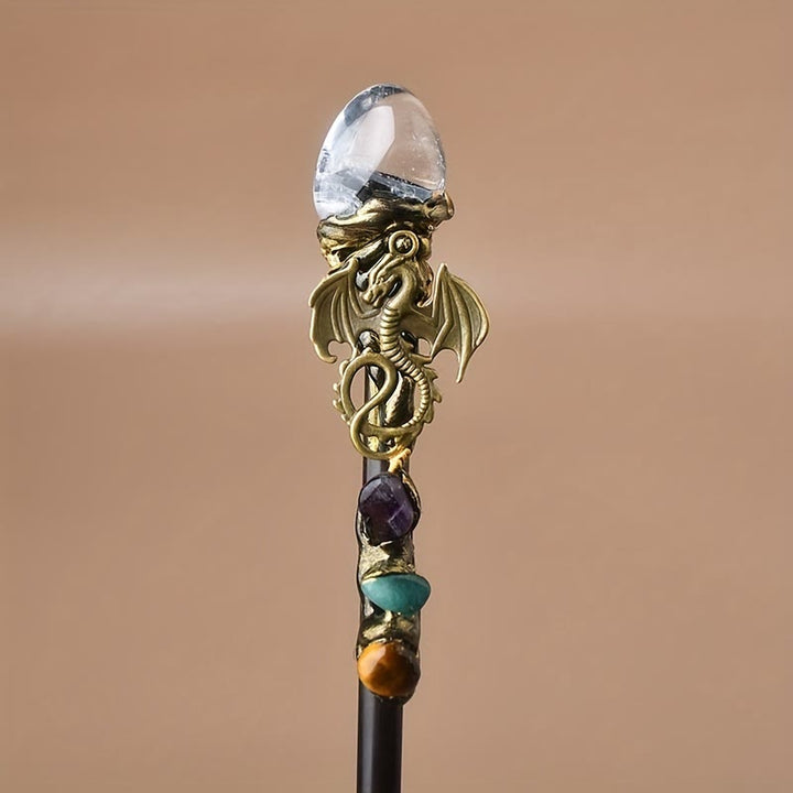 FREE Today: 1Pcs Crystal Witch Wand Handmade Wand Cosplay Halloween Scepter Witch Cane Halloween Gift - Clear Crystal - image 3