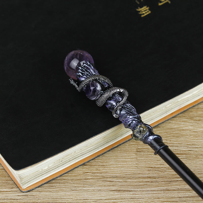 FREE Today: 1Pcs Crystal Witch Wand Handmade Wand Cosplay Halloween Scepter Witch Cane Halloween Gift - image 18