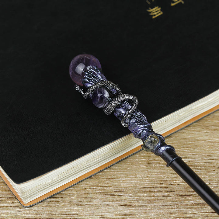 FREE Today: 1Pcs Crystal Witch Wand Handmade Wand Cosplay Halloween Scepter Witch Cane Halloween Gift - image 18