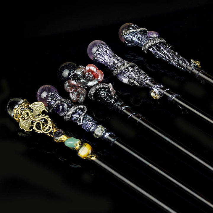 FREE Today: 1Pcs Crystal Witch Wand Handmade Wand Cosplay Halloween Scepter Witch Cane Halloween Gift - image 16