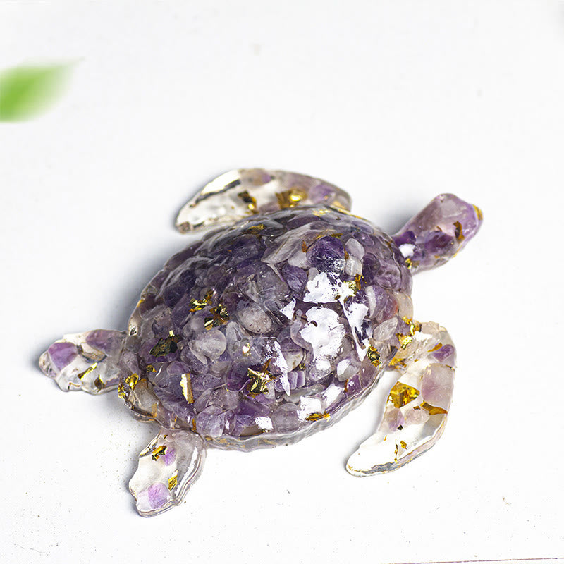 Olivenorma Calm & Steady Journey Turtle Gemstone Decoration - Amethyst - With Card - image 6