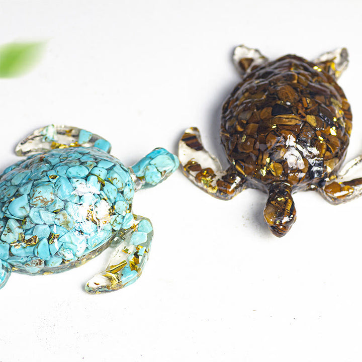 FREE Today: Turtle Ornament with Gold Leaf Details Gemstone Decoration With Card - image 10